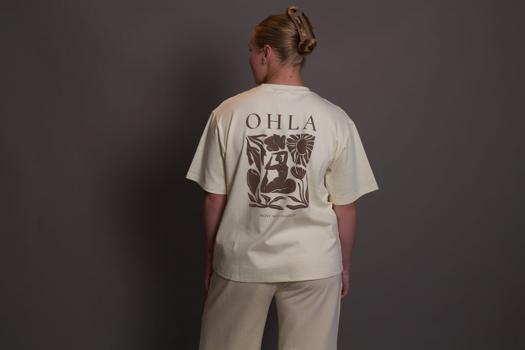 The OHLA Botanical Oversized Tee - Buttery Yellow