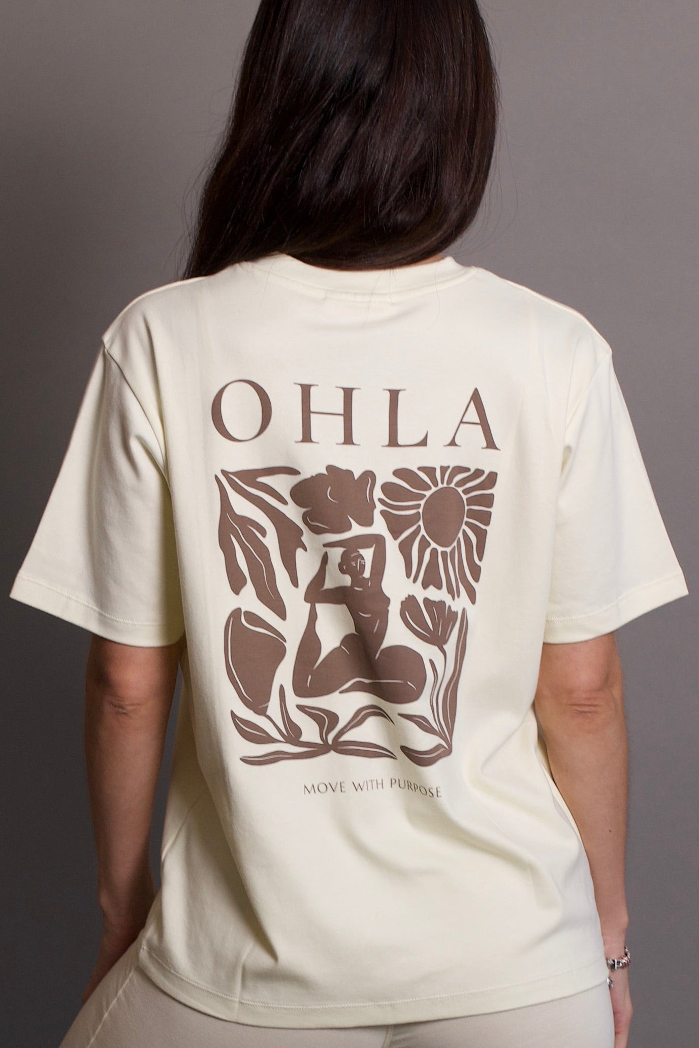 The OHLA Botanical Oversized Tee - Buttery Cream